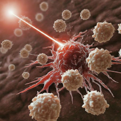 Oncologist reviewing personalized cancer treatment plan based on genetic and biomarker analysis.