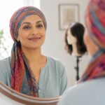 Infographic showing four essential scalp care tips for patients experiencing hair loss during chemotherapy.