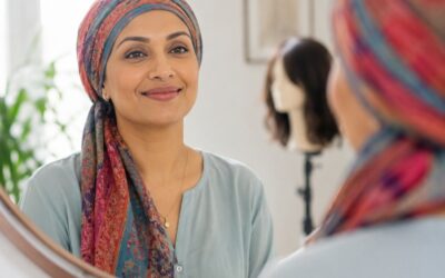 Infographic showing four essential scalp care tips for patients experiencing hair loss during chemotherapy.